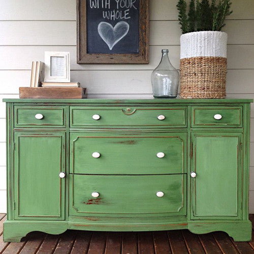 Green dresser done in Lily Pad Fat Paint