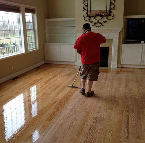 Applying a varnish to protect wood floors