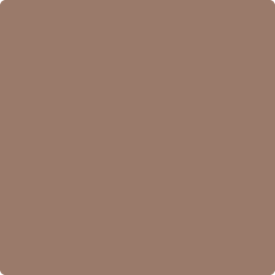 Wet and dry colour sample of Benjamin Moore 1235, Fox Hollow Brown.