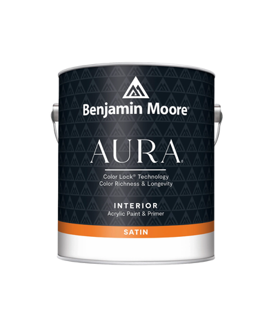 Benjamin Moore Aura Interior Satin located in Sudbury ON at Barrydowne Paint.