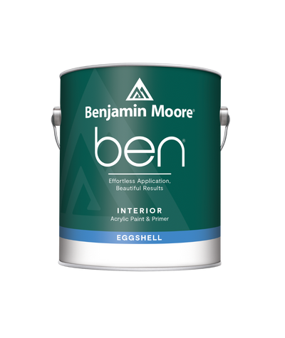 Benjamin Moore ben Interior Eggshell located in Sudbury ON at Barrydowne Paint.