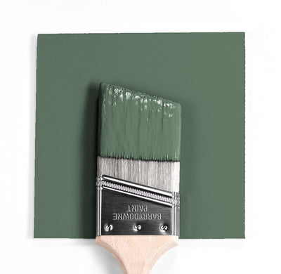 Benjamin Moore Colour HC-125 Cushin Green wet, dry colour sample.