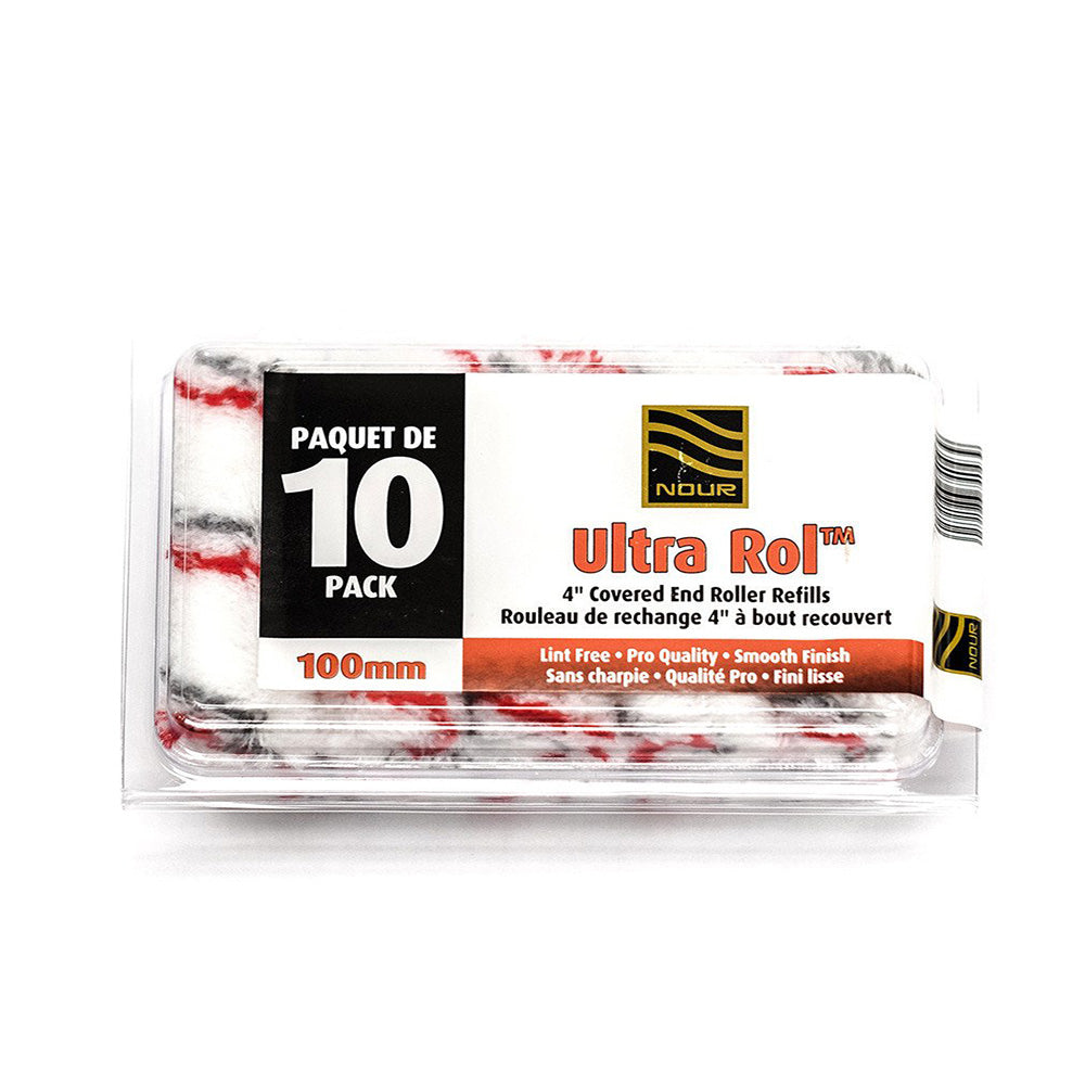 Nour Ultra Rol™ 4" Roller Refills - Red-Grey Stripe (10 pack)