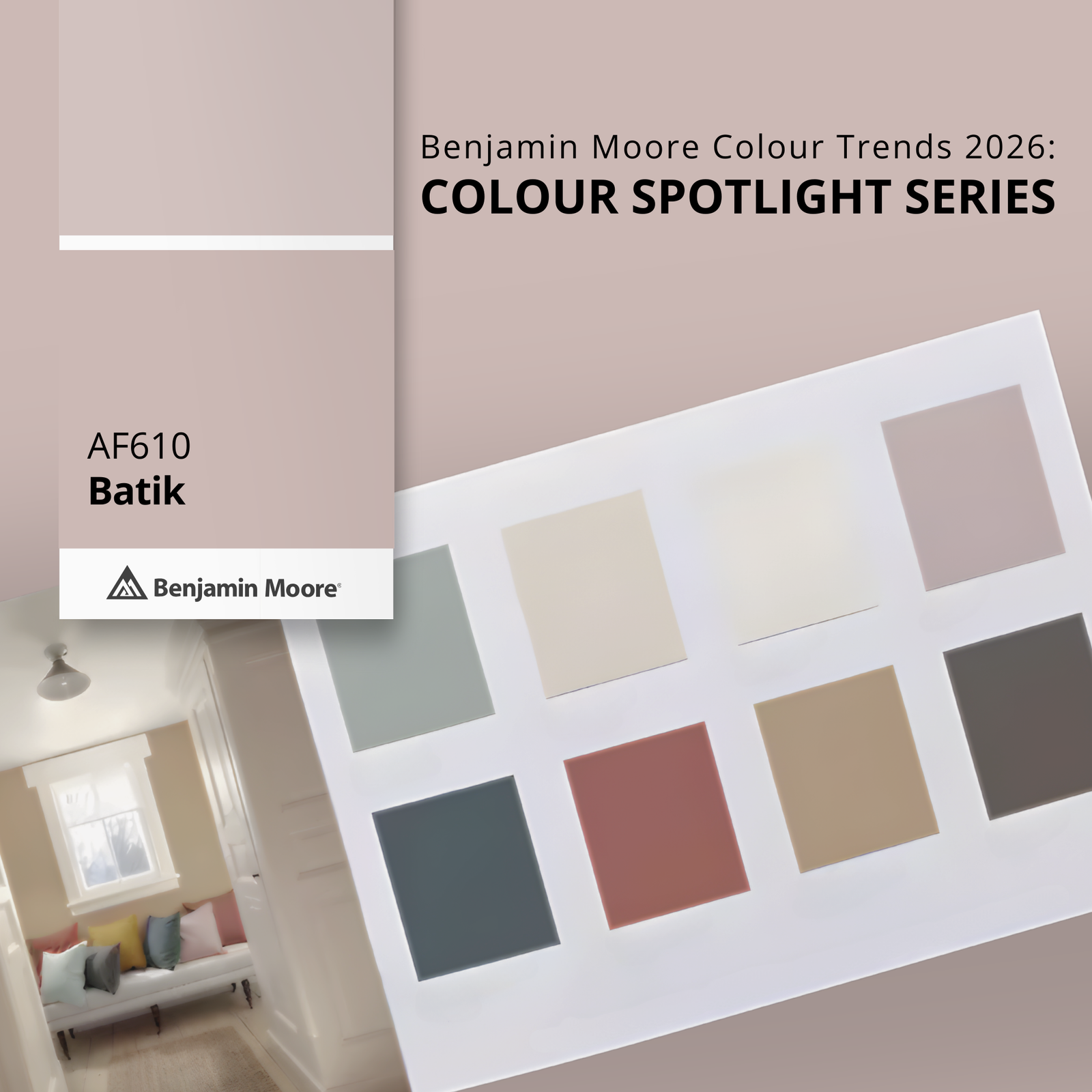 Batik AF‑610: A Dusty, Elegant Hue from the Benjamin Moore Colour Trends 2026 Palette