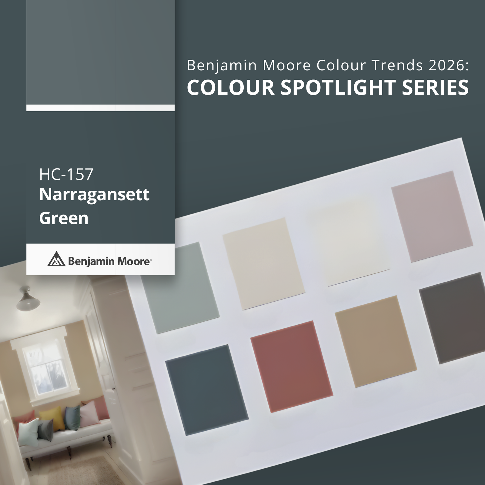 Narragansett Green HC‑157: A Deep, Timeless Hue in the Benjamin Moore Colour Trends 2026 Palette