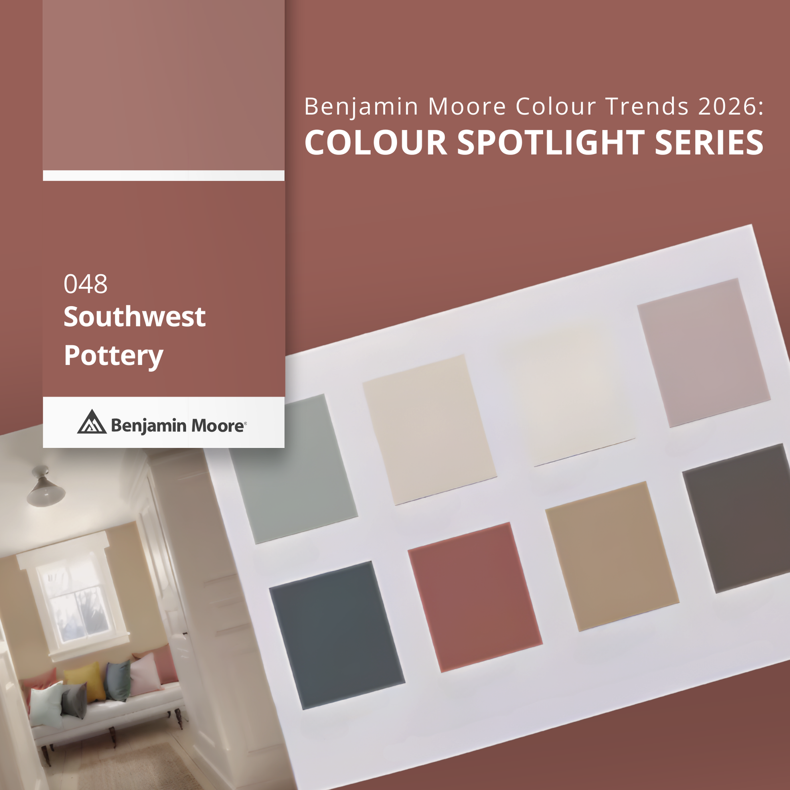 Southwest Pottery 048: Earthy Warmth from the Benjamin Moore Colour Trends 2026 Palette