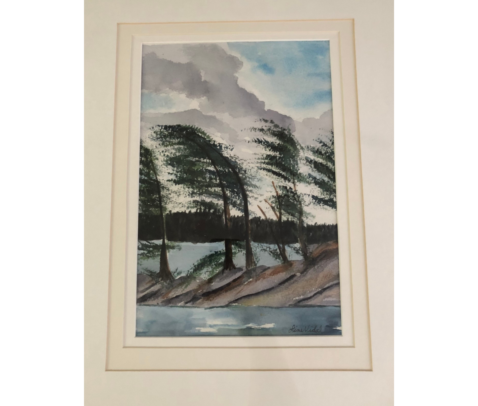 A painting by local Sudbury artist Line Vidal titled Caught up in the Wind.