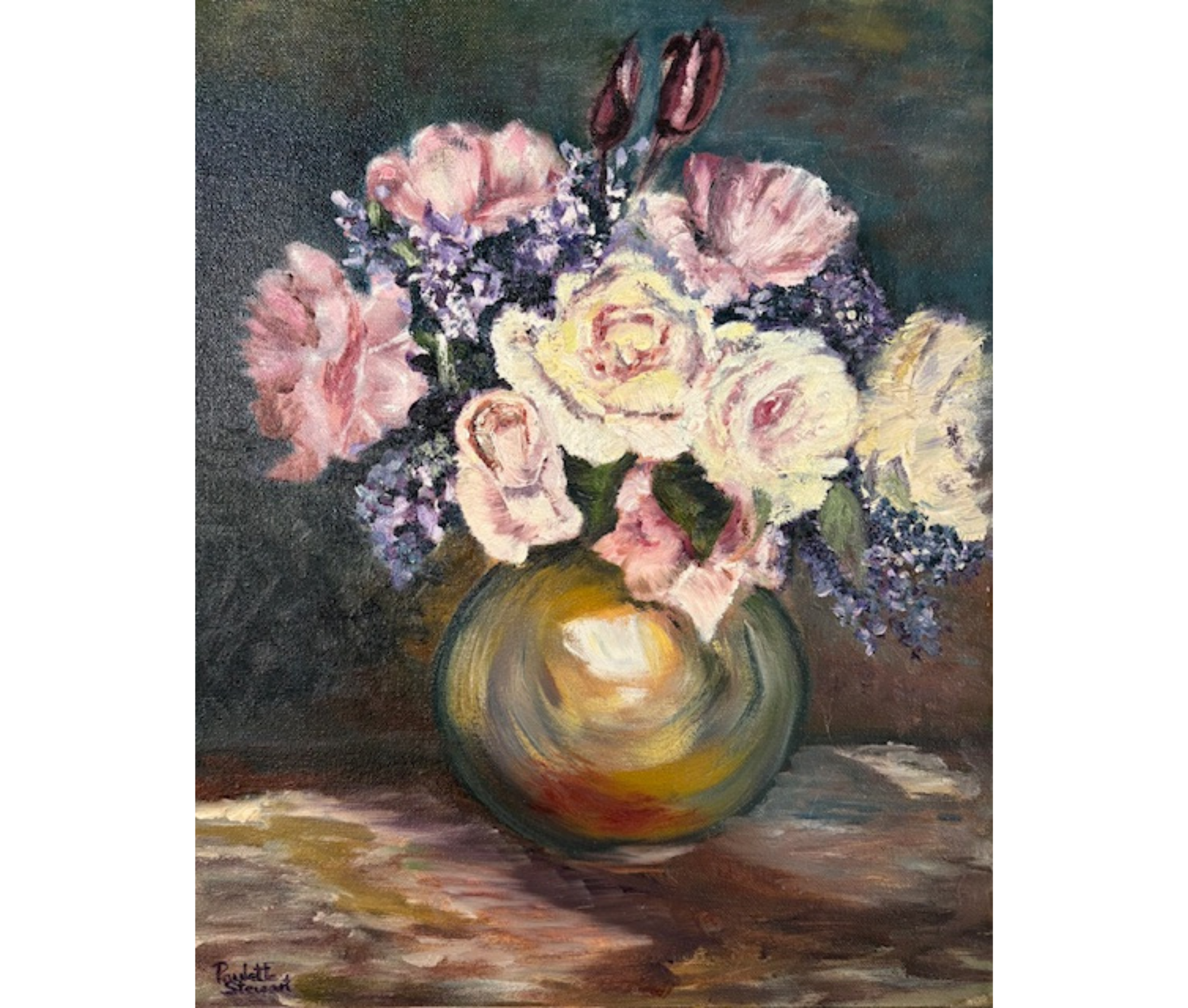 A painting by local Sudbury artist Paulette Stewart titled Summer Bouquet