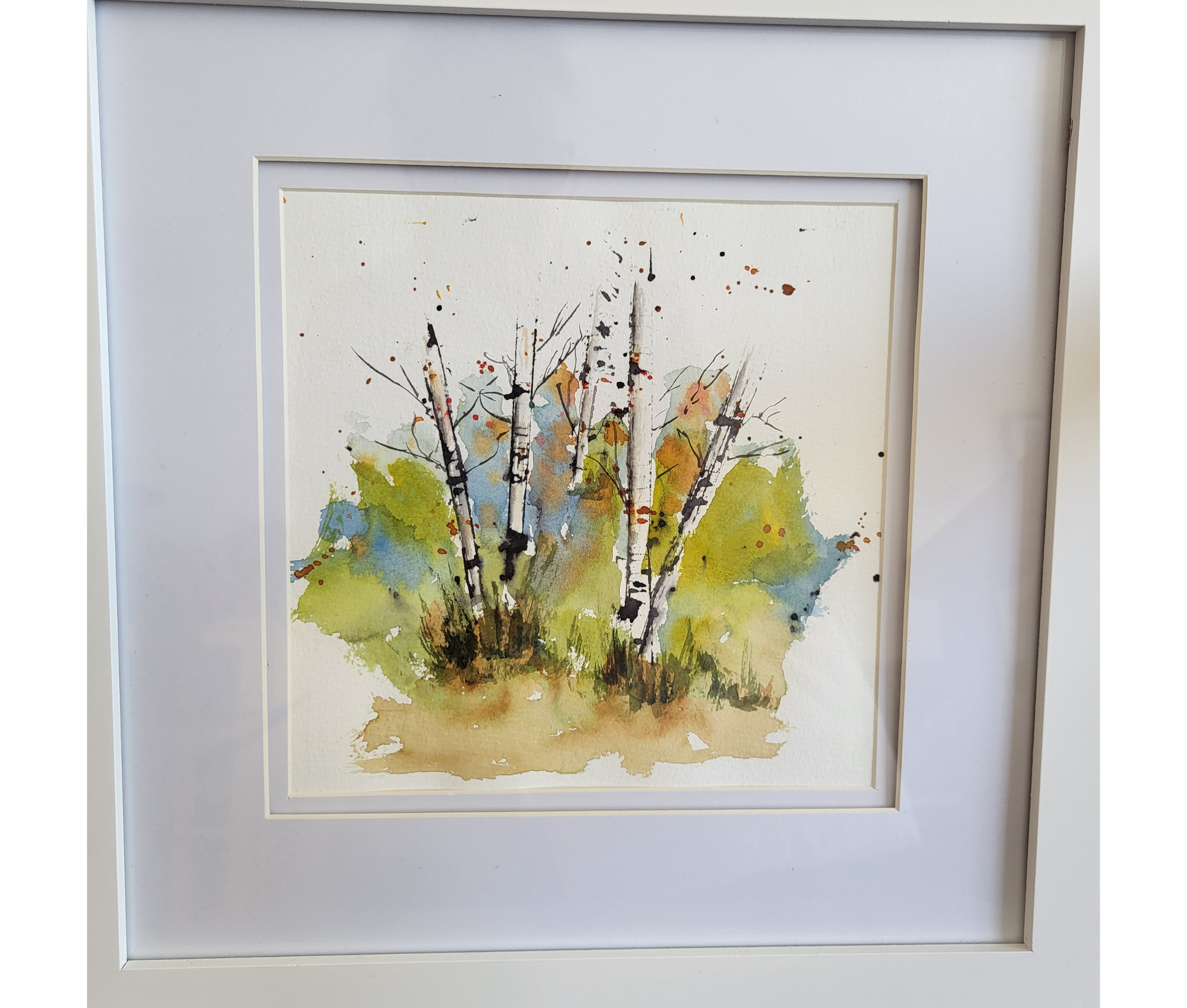 A panting by Local artist Michelle Romaniuk titled Birches - Fielding Park