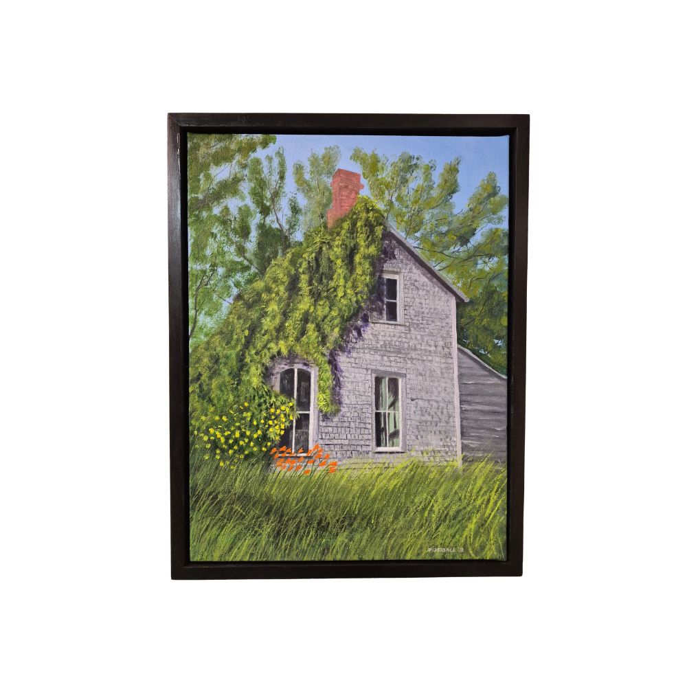 A painting by local Sudbury artist Doug Goodale titled Overgrown