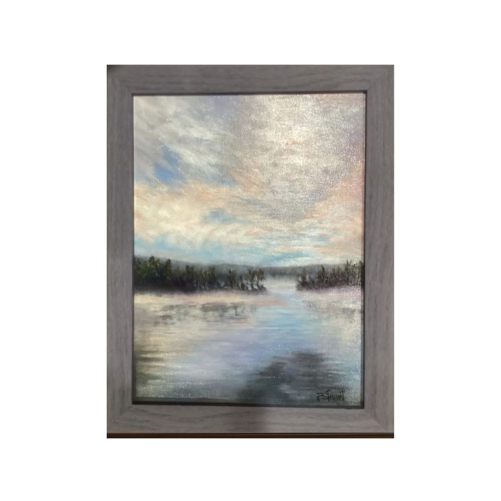 A painting by local Sudbury artist Paulette Stewarttitled Misty Morning