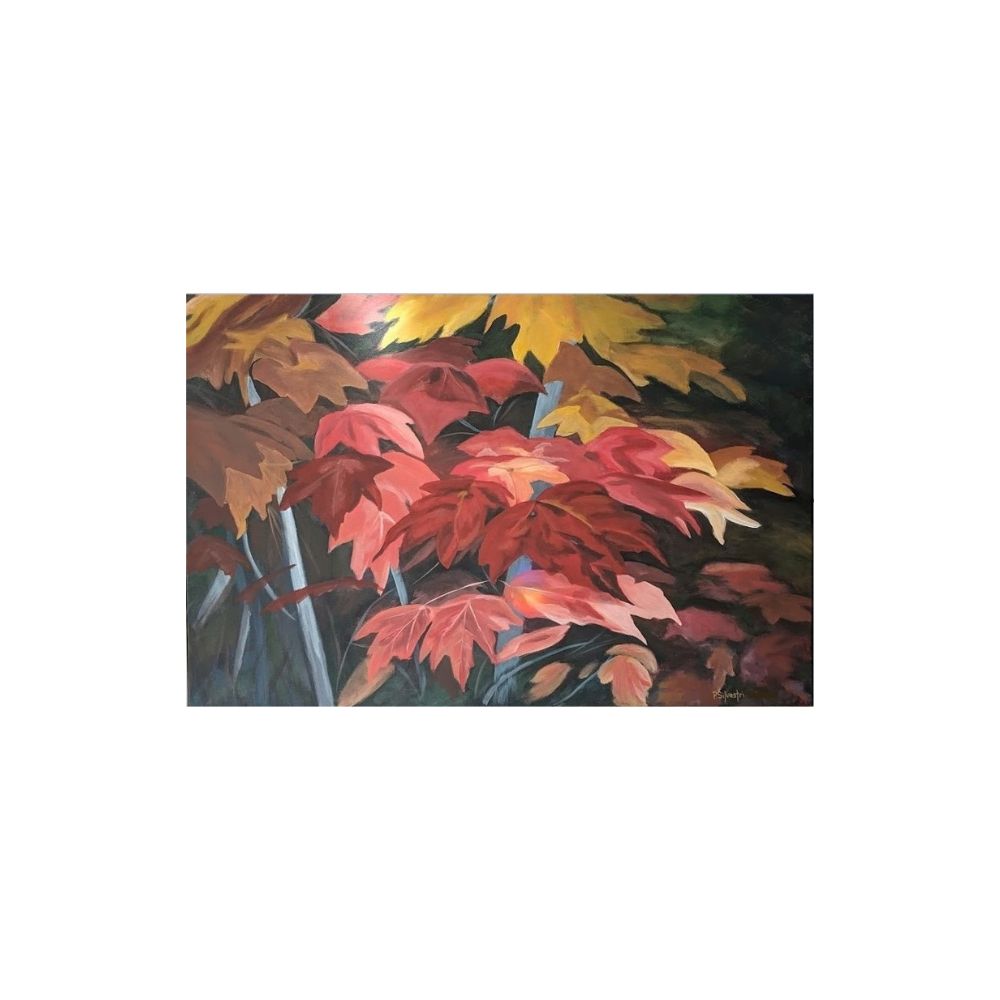 A painting by local Sudbury artist Pauline Silvestri titled Autumn Leaves