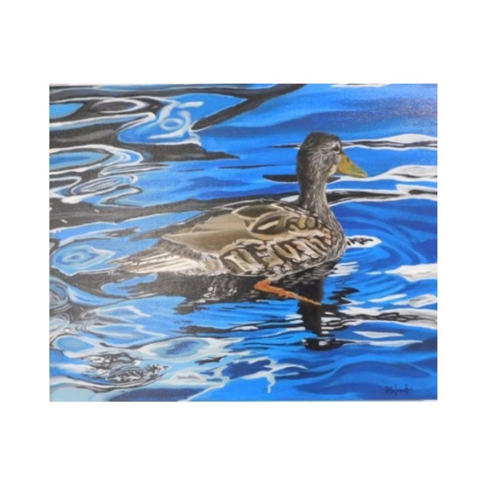 A painting by local Sudbury artist Pauline Silvestrititled Duck Rock Inspiration