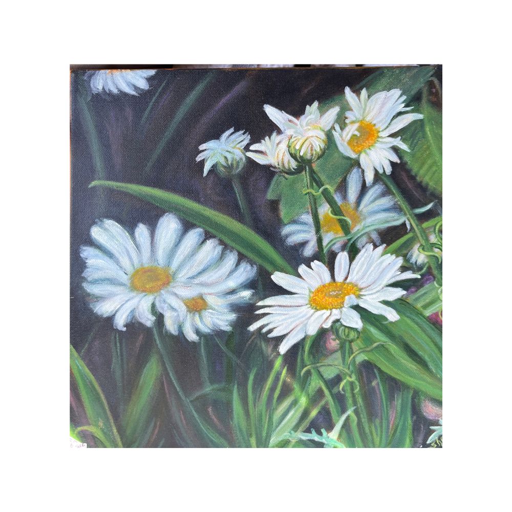 A painting by local Sudbury artist Sheryl Boivintitled Summer Daisies