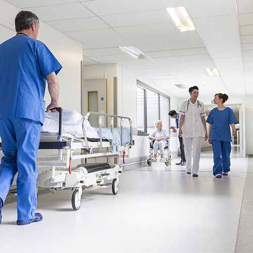 Maintain clean, unsoiled walls in health car facilities with the help of Benjamin Moore's Scuff-X interior paint available at Barrydowne Paint, Sudbury ON