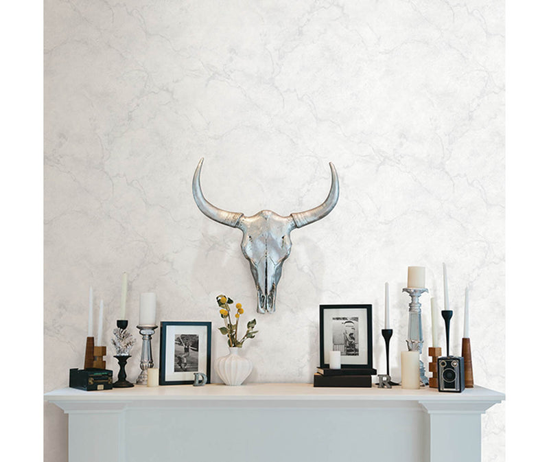 Innuendo White Marble Wallpaper available at Barrydowne Paint