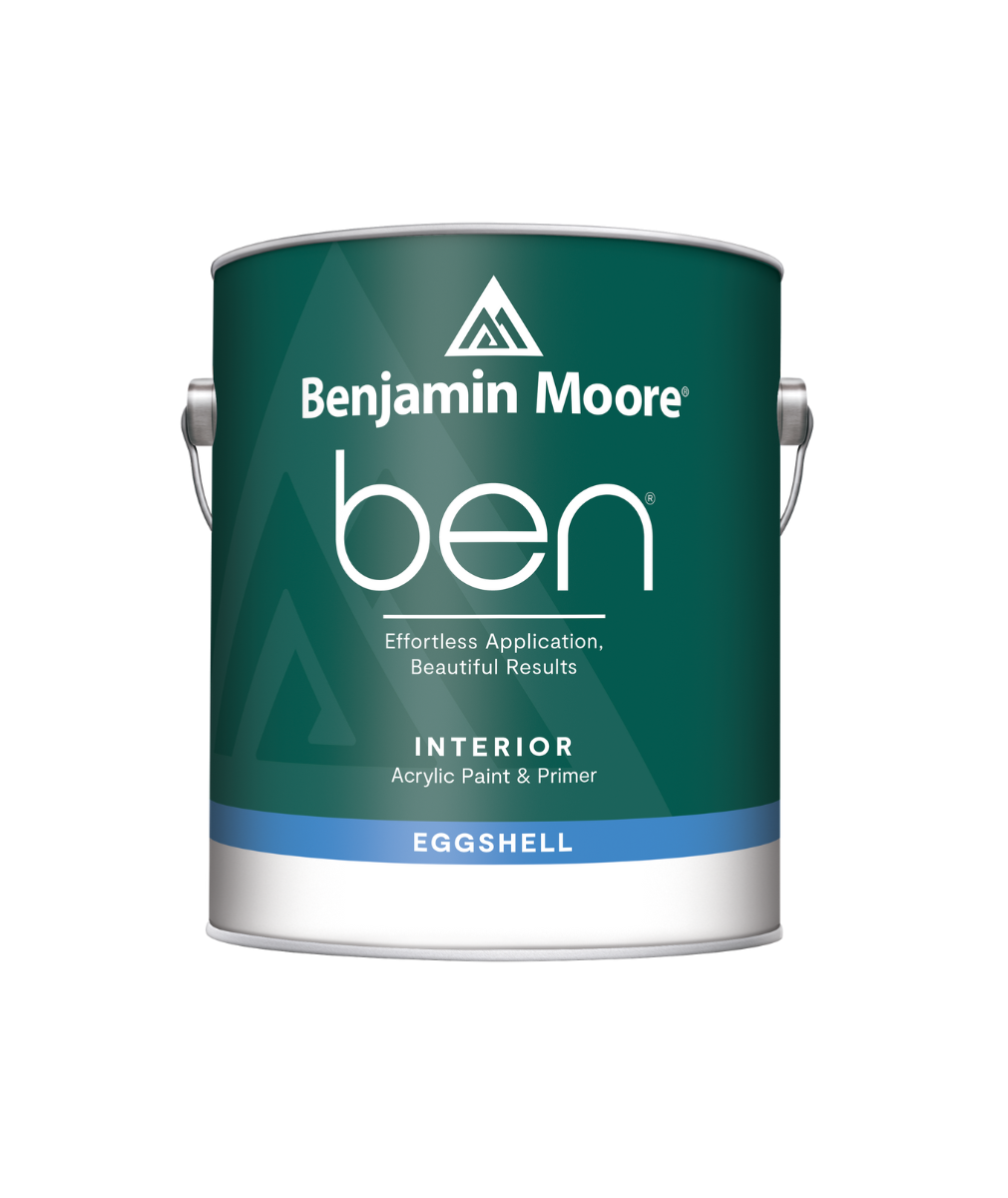Benjamin Moore ben Interior Eggshell located in Sudbury ON at Barrydowne Paint.