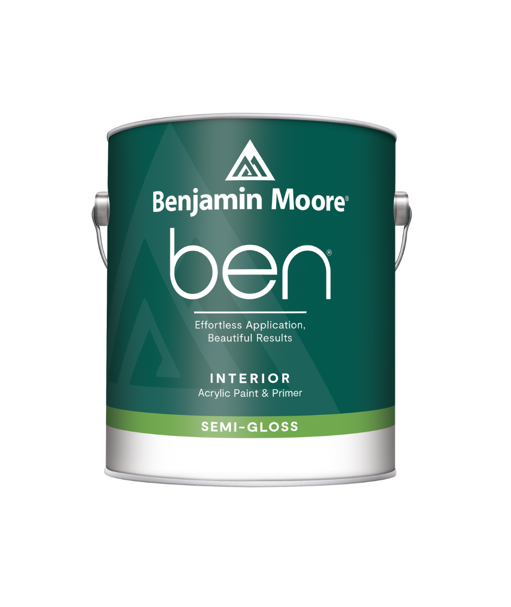 Benjamin Moore ben Interior Semi-Gloss located in Sudbury ON at Barrydowne Paint.