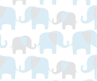 Blue elephant peel and stick NuWallpaper from Barrydowne Paint.