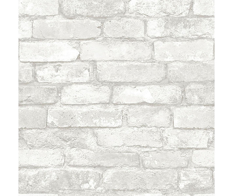Grey and White Brick Peel & Stick Paper