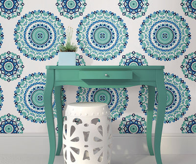 Boho chic wallpaper to add bold pops of colour from Barrydowne Paint.