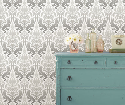 Damask wallpaper with  a subtle ombre design from Barrydowne Paint
