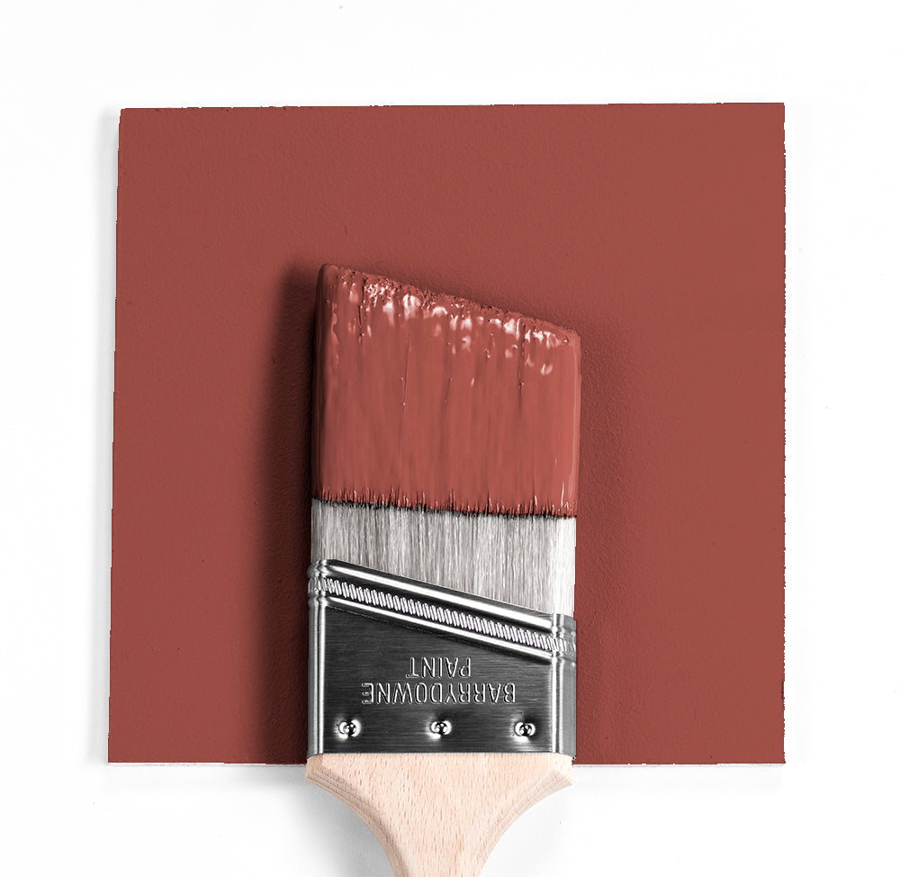 Benjamin Moore Colour CC-122 Boxcar Red wet, dry colour sample.